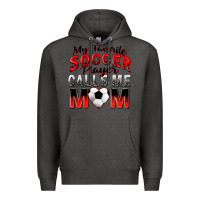 Charcoal Heather my favorite soccer player calls me mom Premium Hoodie - Zillion Design Studio