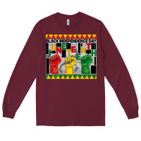 Burgundy black independence day juneteenth tumbler Long Sleeve Tee - BarkalooDesign