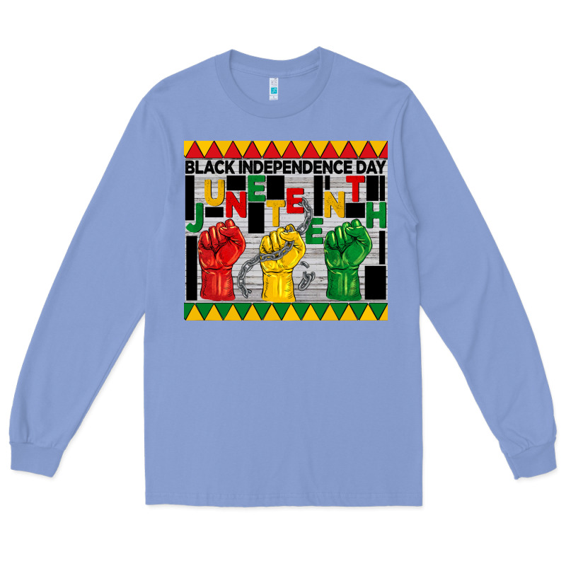 Black Independence Day Juneteenth Tumbler Long Sleeve Tee by BarkalooDesign | Teevron