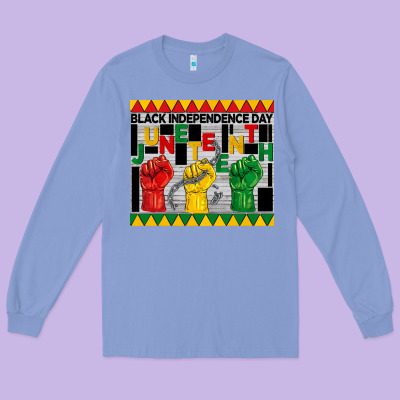 Black Independence Day Juneteenth Tumbler Long Sleeve Tee Designed By Barkaloodesign