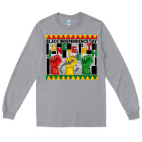 Heather Grey black independence day juneteenth tumbler Long Sleeve Tee - BarkalooDesign