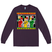 Plum black independence day juneteenth tumbler Long Sleeve Tee - BarkalooDesign