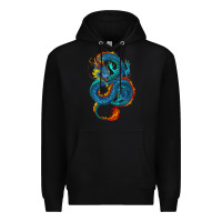 Black Blue dragon Premium Hoodie - RanaPortraitStore
