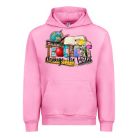 Fuchsia Pink teachers change the world Urban Hoodie - Zillion Design Studio