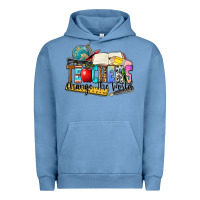 Pigment Pebble Blue teachers change the world Urban Hoodie - Zillion Design Studio