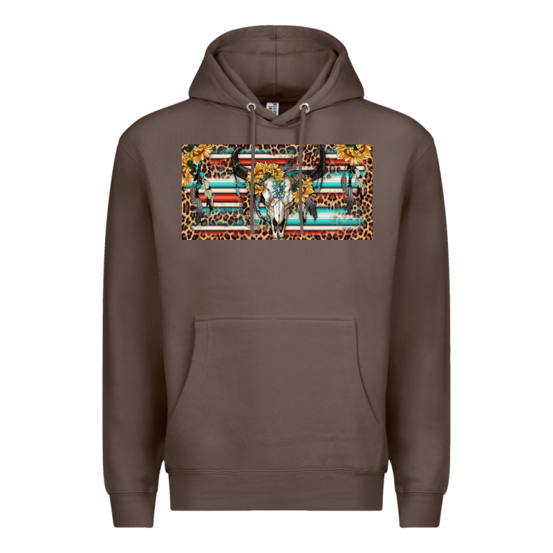 Boho Bull Skull And Serape Premium Hoodie by RanaPortraitStore | Teevron