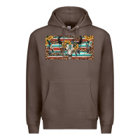 Coffee Boho bull skull and serape Premium Hoodie - RanaPortraitStore