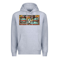 Heather Grey Boho bull skull and serape Premium Hoodie - RanaPortraitStore