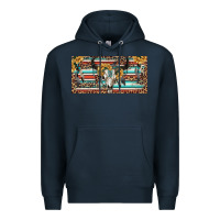 Navy Boho bull skull and serape Premium Hoodie - RanaPortraitStore