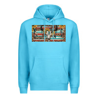 Ocean Blue Boho bull skull and serape Premium Hoodie - RanaPortraitStore