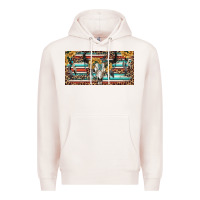 Pale Pink Boho bull skull and serape Premium Hoodie - RanaPortraitStore