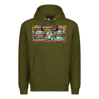 Army Green Boho bull skull and serape Premium Hoodie - RanaPortraitStore