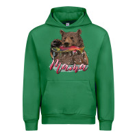 Emerald Mother's Day Mama Bear Hunting Fish Urban Hoodie - RanaPortraitStore