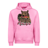 Fuchsia Pink Mother's Day Mama Bear Hunting Fish Urban Hoodie - RanaPortraitStore