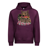 Mauve Wine Mother's Day Mama Bear Hunting Fish Urban Hoodie - RanaPortraitStore