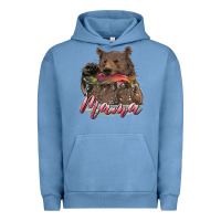 Pigment Pebble Blue Mother's Day Mama Bear Hunting Fish Urban Hoodie - RanaPortraitStore