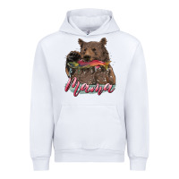 White Mother's Day Mama Bear Hunting Fish Urban Hoodie - RanaPortraitStore