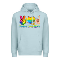 Blue Mist peace love rock pride Premium Hoodie - texasbilliewilder