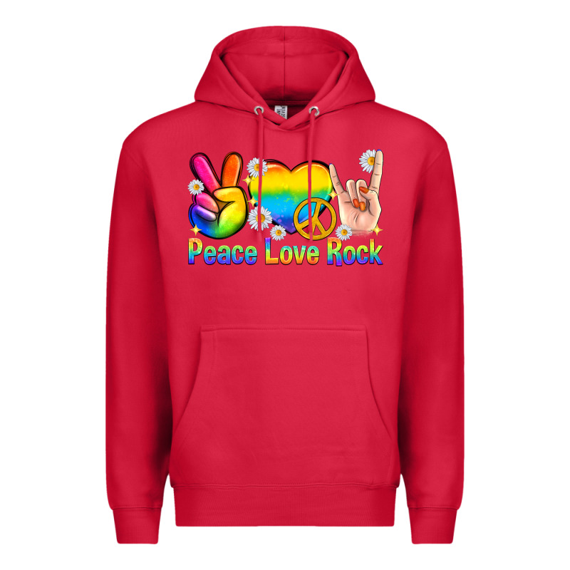 Peace Love Rock Pride Premium Hoodie by texasbilliewilder | Teevron