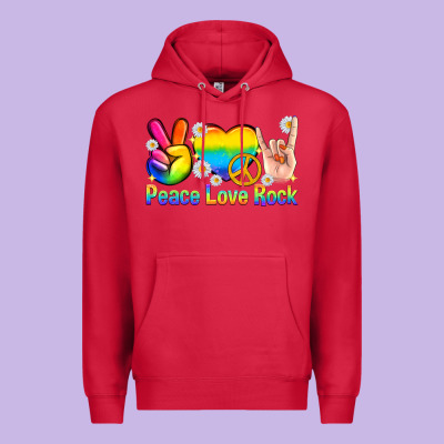 Peace Love Rock Pride Premium Hoodie Designed By Texasbilliewilder