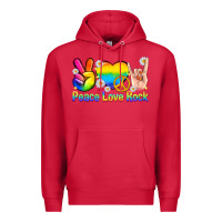 Cardinal peace love rock pride Premium Hoodie - texasbilliewilder
