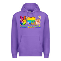 Purple peace love rock pride Premium Hoodie - texasbilliewilder