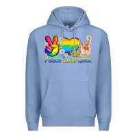 Colony Blue peace love rock pride Premium Hoodie - texasbilliewilder