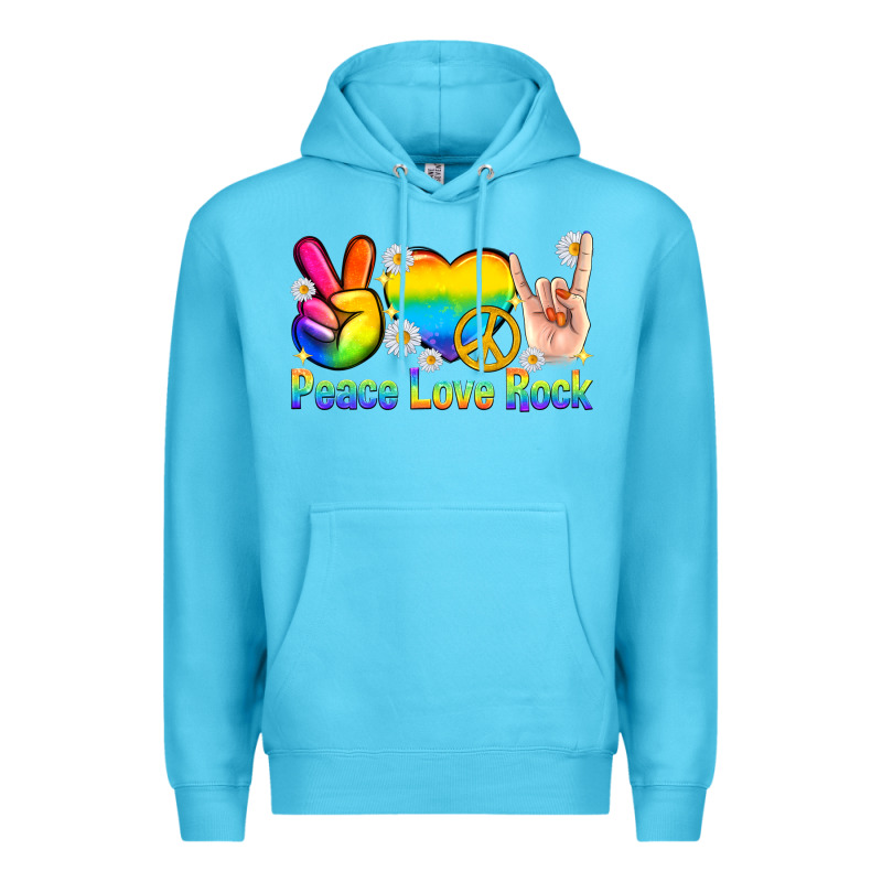 Peace Love Rock Pride Premium Hoodie by texasbilliewilder | Teevron