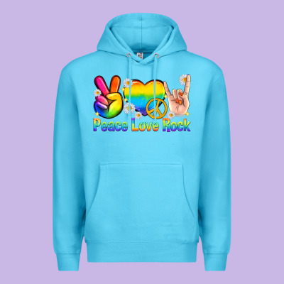 Peace Love Rock Pride Premium Hoodie Designed By Texasbilliewilder