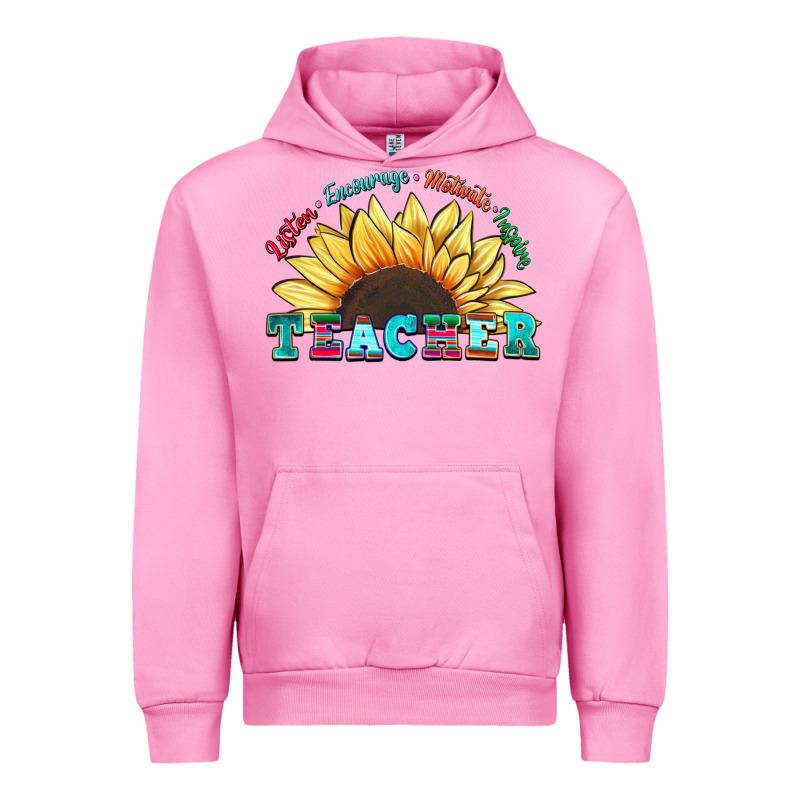 Teacher Sunflower Listen Encourage Motivate Inspir Urban Hoodie by Zillion Design Studio | Teevron