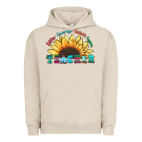Pigment French Oak teacher sunflower listen encourage motivate inspir Urban Hoodie - Zillion Design Studio