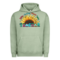 Pigment Oil Green teacher sunflower listen encourage motivate inspir Urban Hoodie - Zillion Design Studio