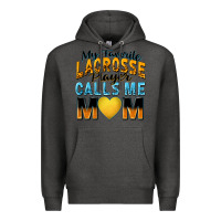 Charcoal Heather my favorite lacrosse player calls me mom Premium Hoodie - Zillion Design Studio