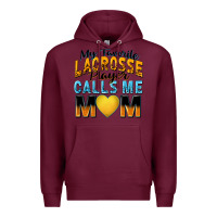 Burgundy my favorite lacrosse player calls me mom Premium Hoodie - Zillion Design Studio