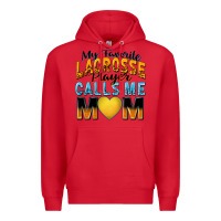 Red my favorite lacrosse player calls me mom Premium Hoodie - Zillion Design Studio