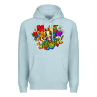 Blue Mist pride bee with daisy lgbtq Premium Hoodie - texasbilliewilder