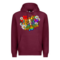 Burgundy pride bee with daisy lgbtq Premium Hoodie - texasbilliewilder