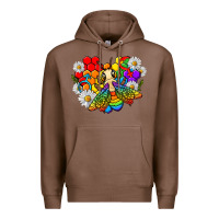 Chestnut pride bee with daisy lgbtq Premium Hoodie - texasbilliewilder