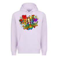 Lilac pride bee with daisy lgbtq Premium Hoodie - texasbilliewilder