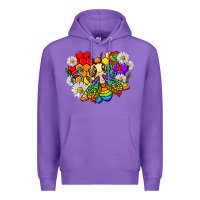 Purple pride bee with daisy lgbtq Premium Hoodie - texasbilliewilder