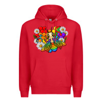 Red pride bee with daisy lgbtq Premium Hoodie - texasbilliewilder
