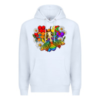 White pride bee with daisy lgbtq Premium Hoodie - texasbilliewilder