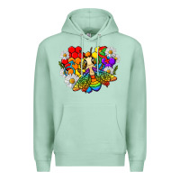 Seafoam pride bee with daisy lgbtq Premium Hoodie - texasbilliewilder