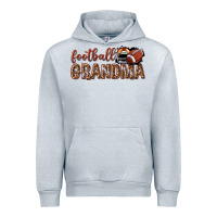 Heather Grey football grandma with leopard Urban Hoodie - texasbilliewilder
