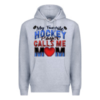Heather Grey my favorite hockey player calls me mom Premium Hoodie - Zillion Design Studio