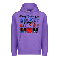 Purple my favorite hockey player calls me mom Premium Hoodie - Zillion Design Studio