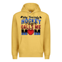 Antique Gold my favorite hockey player calls me mom Premium Hoodie - Zillion Design Studio