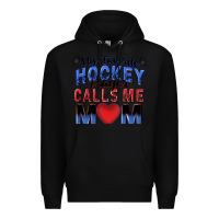 Black my favorite hockey player calls me mom Premium Hoodie - Zillion Design Studio