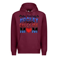Burgundy my favorite hockey player calls me mom Premium Hoodie - Zillion Design Studio