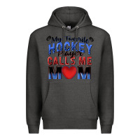 Charcoal Heather my favorite hockey player calls me mom Premium Hoodie - Zillion Design Studio